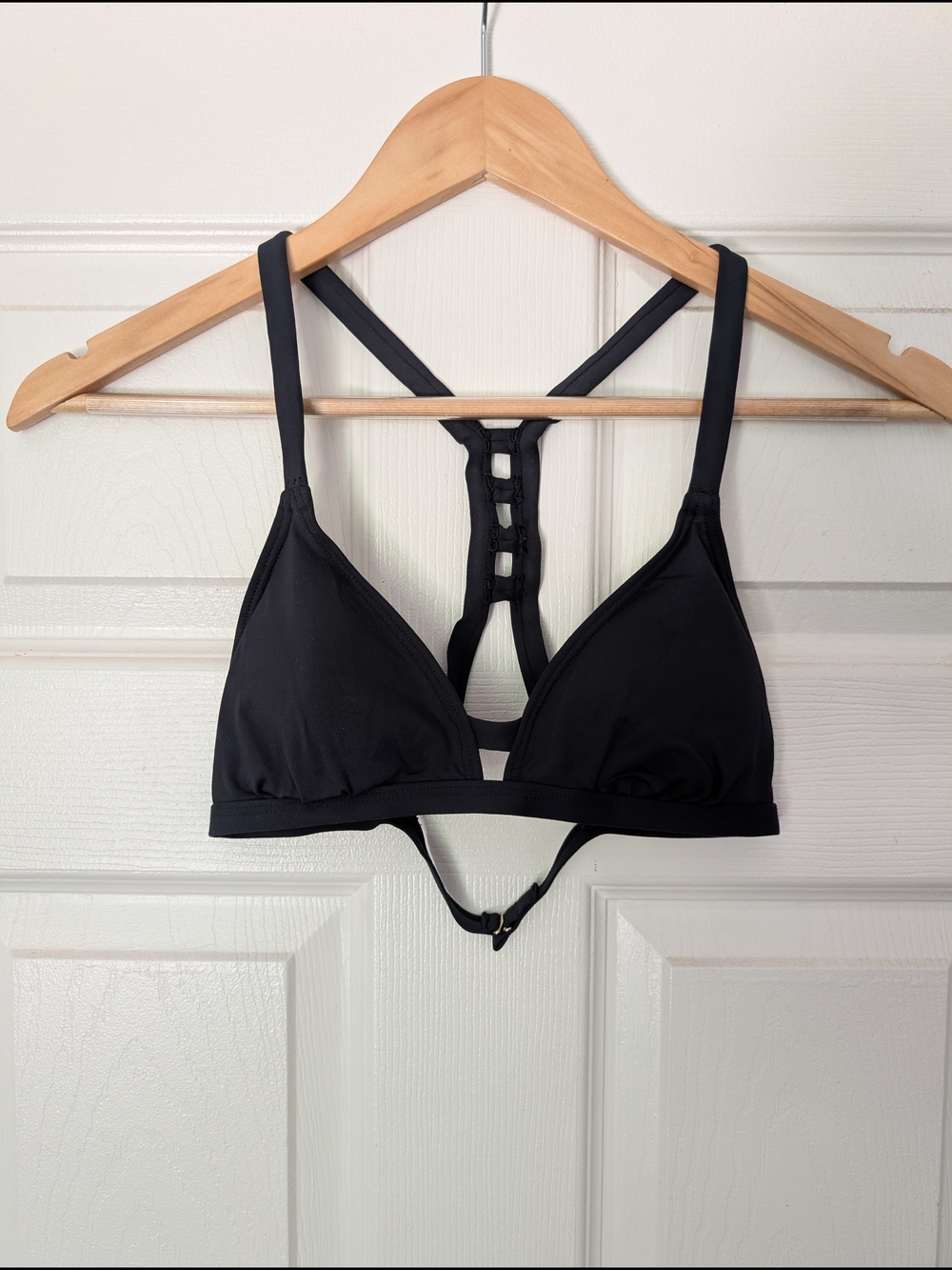 BCBGeneration Black Ladder-Back Swimsuit Top